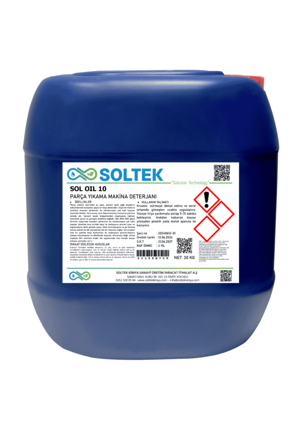Parça Yıkama Makinesi Deterjanı (Sol Oil 10)